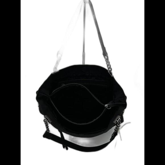 JOE'S EMERSON Suede Stylish Black Handbag with Chain Accents - NWT - Picture 3 of 6